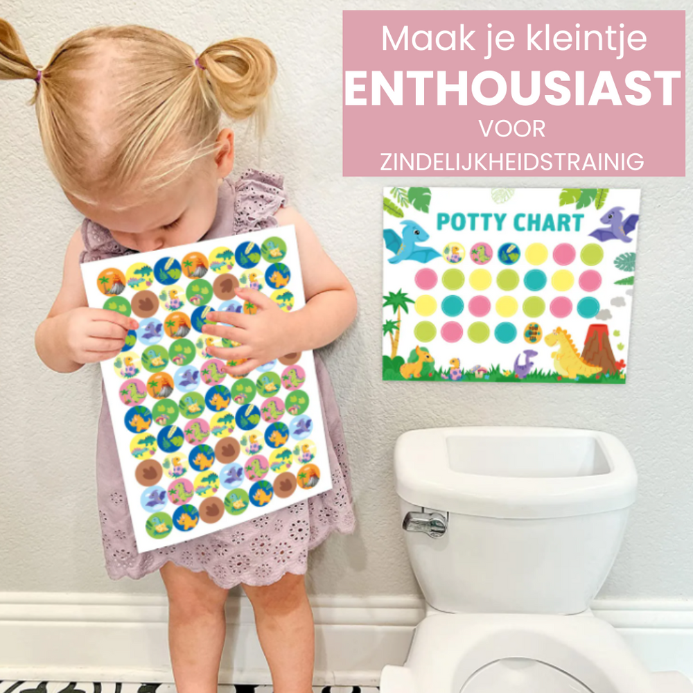 Zindelijkheidstraining Beloningskaart – Potty Chart met 280 Stickers Peuters 2+