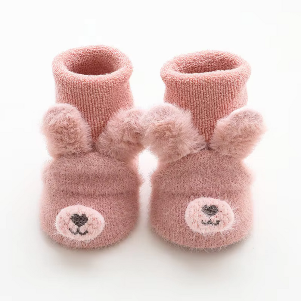 Cozy Bear Baby Sokjes – Warme Antislip Sokjes voor Baby’s en Dreumesen, Perfect voor Eerste Stapjes en Winterdagen