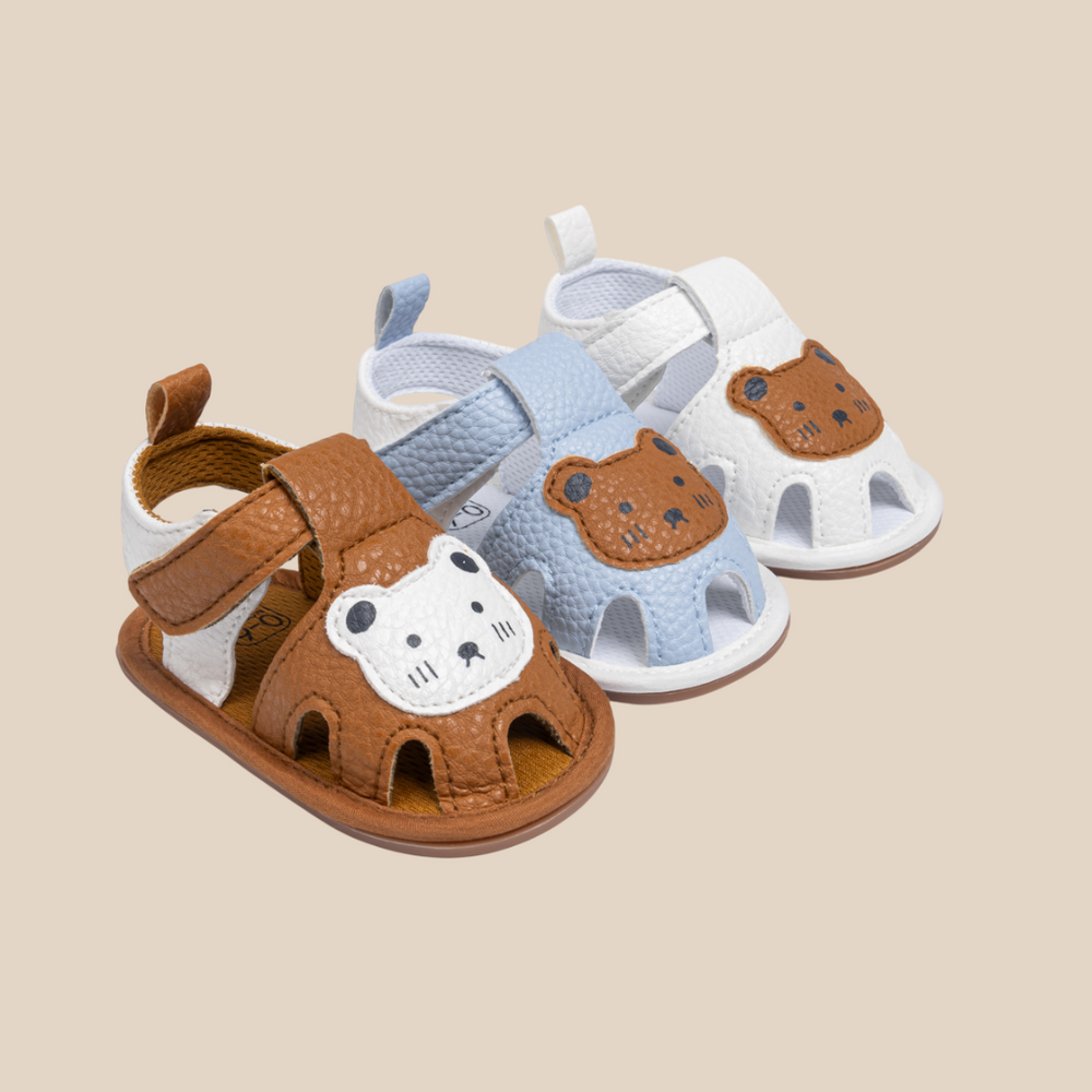 Sandaal met Klittenband - BearSteps Meisjes, Blauw/Bruin/Wit, Maat 0-2 Jaar
