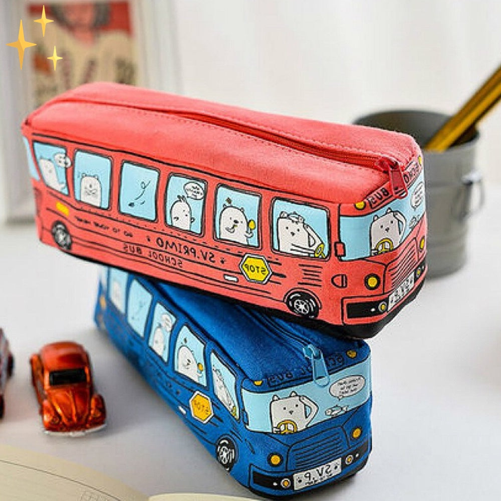 Etui Set Kind – 4 Pennenzakken met Opbergbus voor School