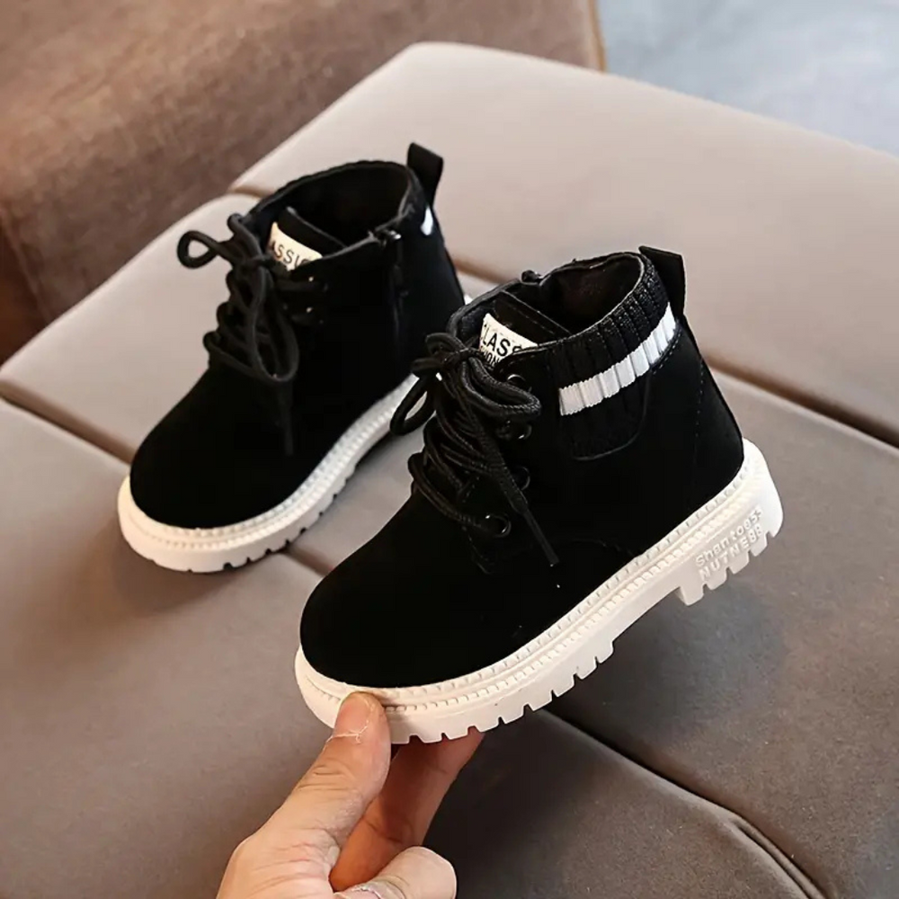 Click Booties Peuterschoenen – Warme, Anti-Slip Winterlaarsjes met Veters voor Eerste Stapjes, Jongens & Meisjes