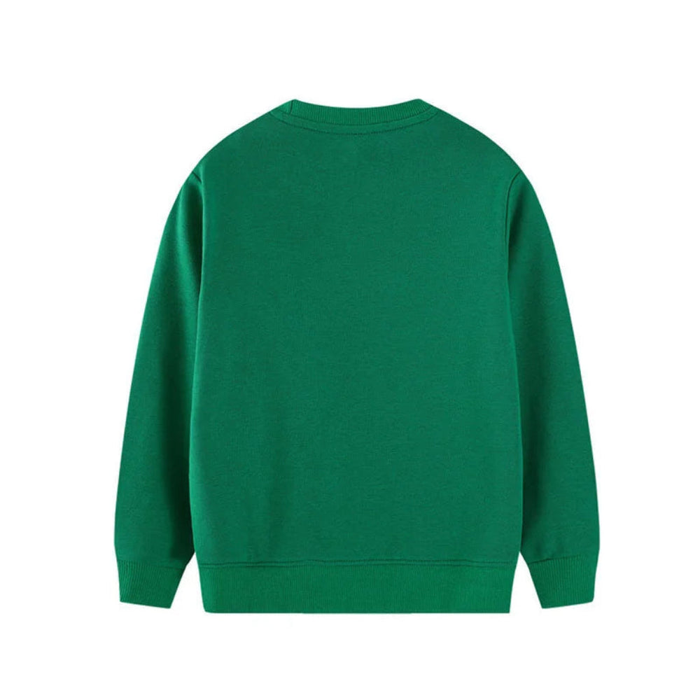 Groene Jongens Sweatshirt met Bouwvoertuigen Sweater