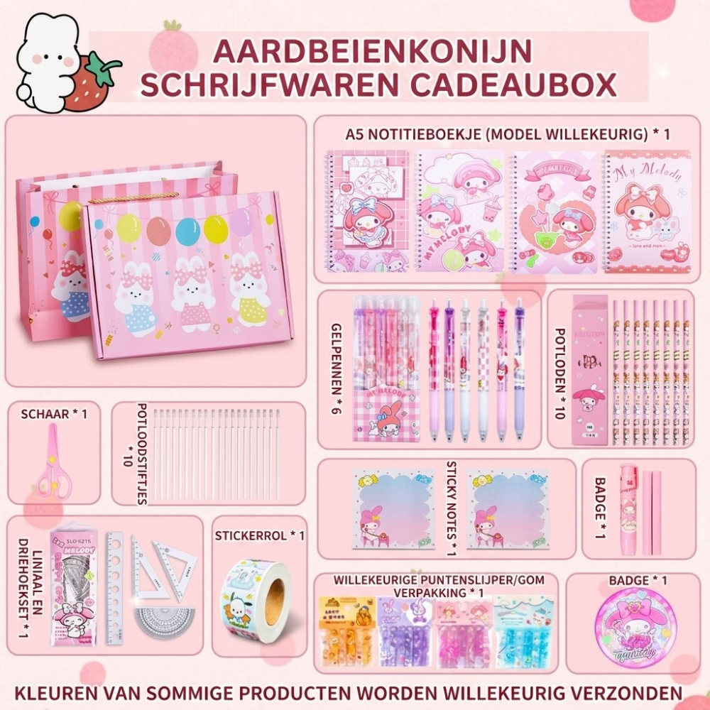 Schoolspullen-cadeauset voor kinderen met koffer