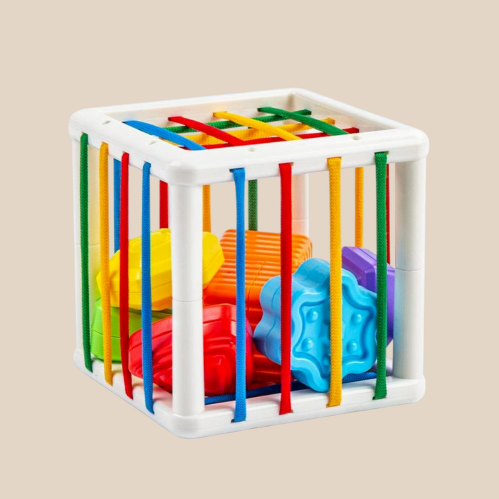 Sensorische Vormenkubus Baby – Montessori Speelgoed 6+ Maanden