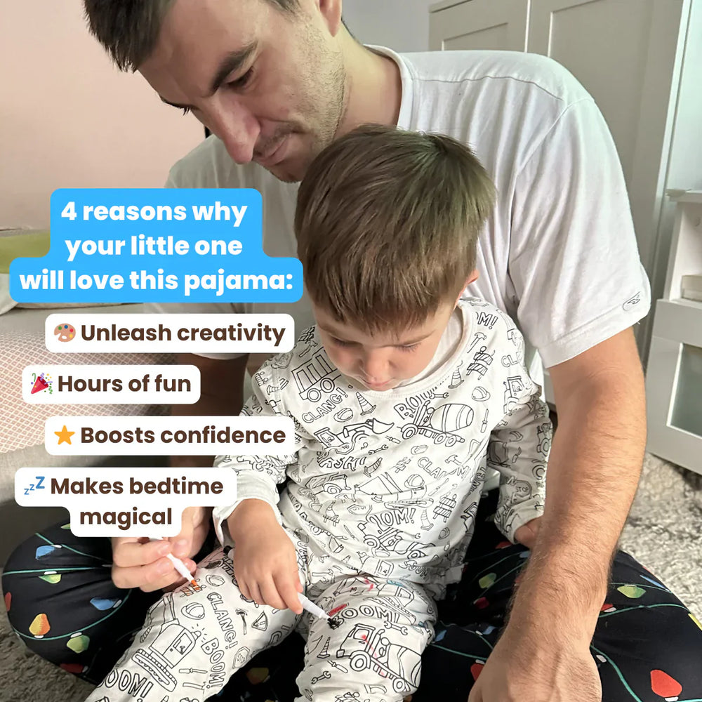 Inkleurbare Kinderpyjama – Personaliseerbare Slaapset van Zacht, Ademend Materiaal