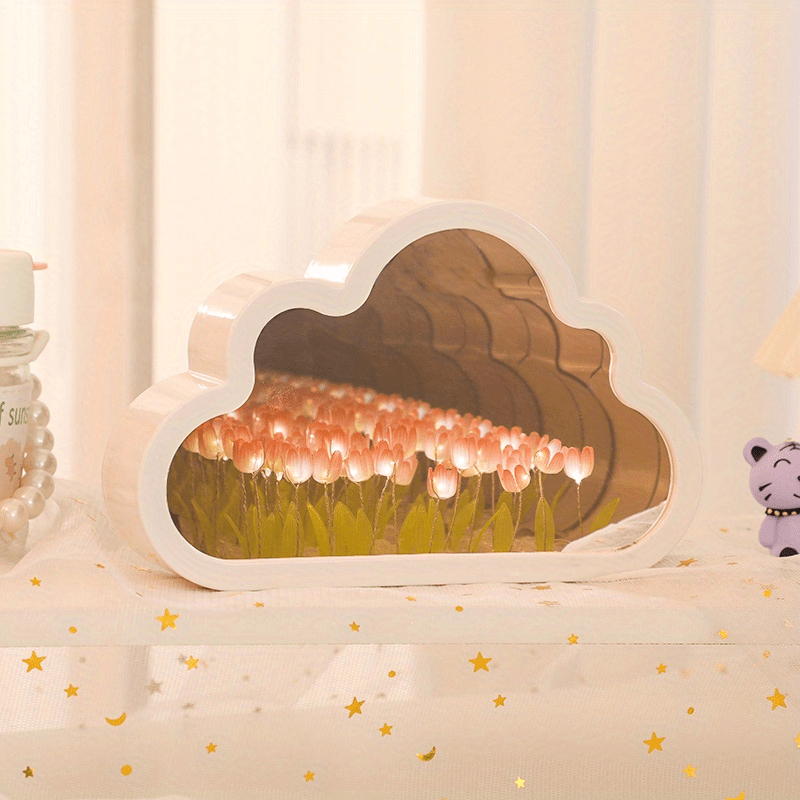 Cloud Tulip Nachtlampje – Sfeervol Tulpenlicht voor Kinderkamer & Woonkamer, Rustgevende LED Decoratie