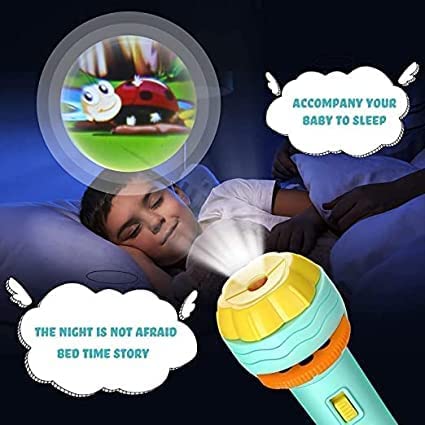 Story Torch Bedtijd Projector Zaklamp – 48 Kleurrijke Patronen voor Creatieve Kinderen