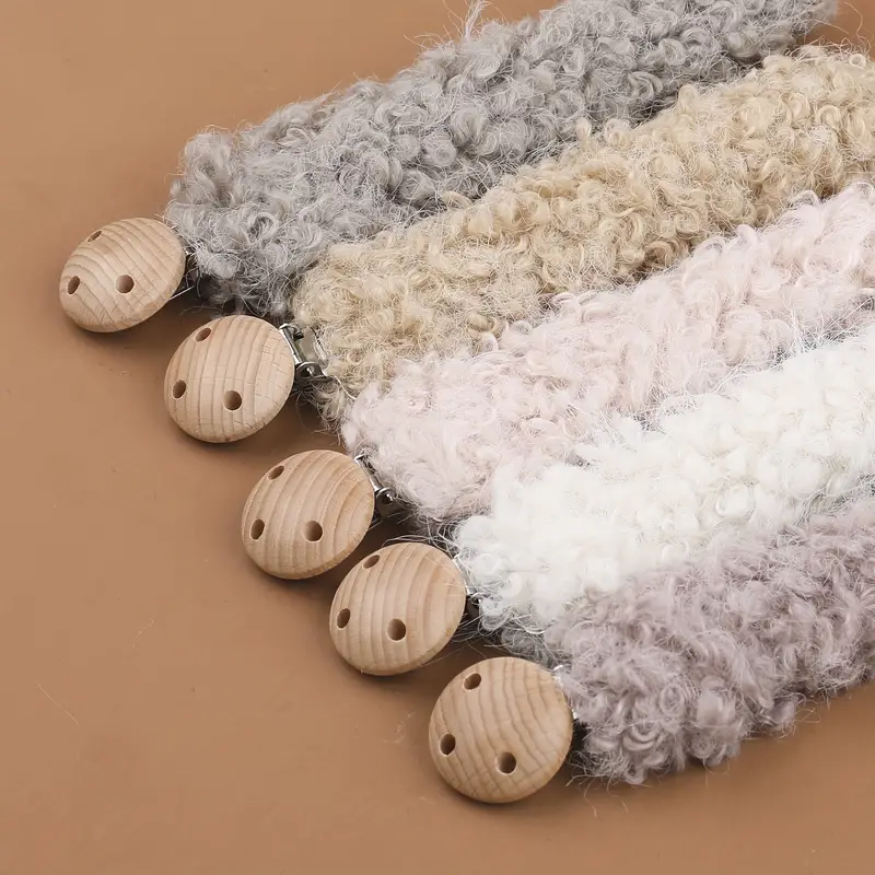 Cozy Teddy Speenkoord – Veilig, Pluche Baby Speenhouder met Houten Clip voor Peuters