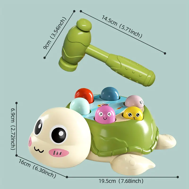Hamer Speelgoed Peuter – Interactieve Schildpad Hamerbank (18M+)