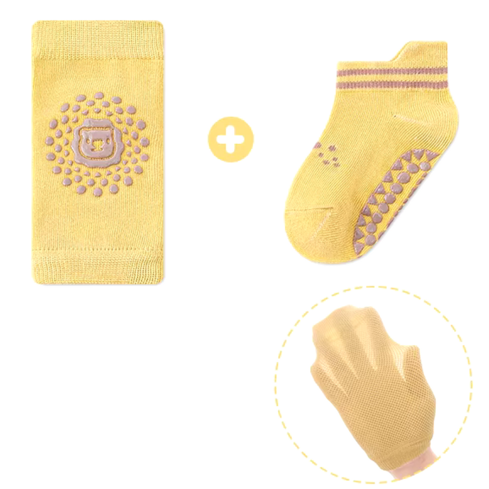 Zachte Baby Kniebeschermers – Set van 3 | Anti-Slip, Ademend & Comfortabel voor Kruipende Baby’s (0-2 Jaar)