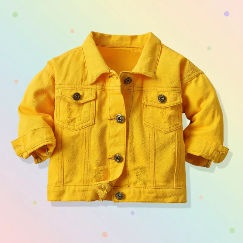 Candy Color Spijkerjas Kinderen – Lichtgewicht Denim Jas | 6-12M-7jr