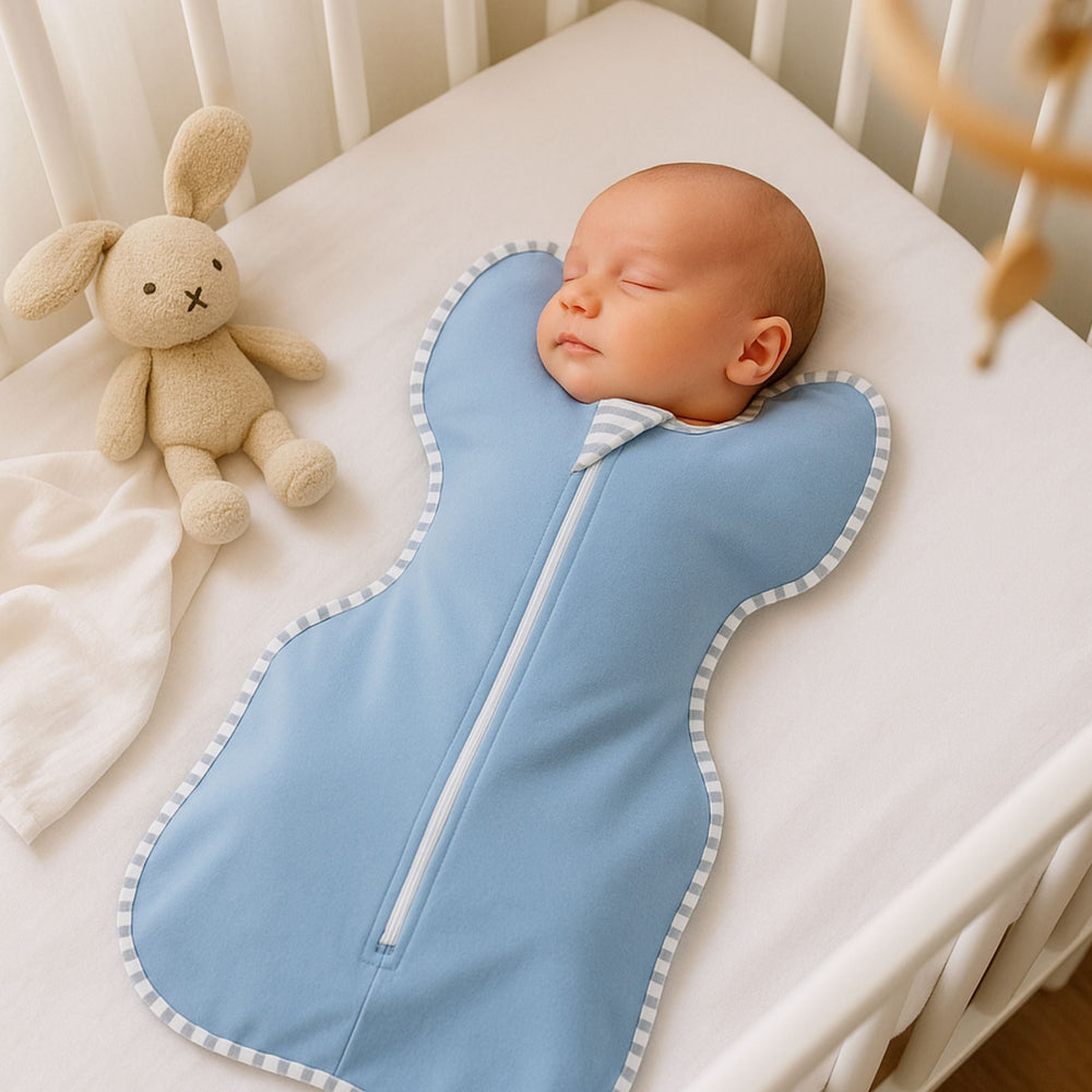 Inbakerslaapzak met arms-up positie – tweewegrits, rekbaar katoen | babyslaapzak