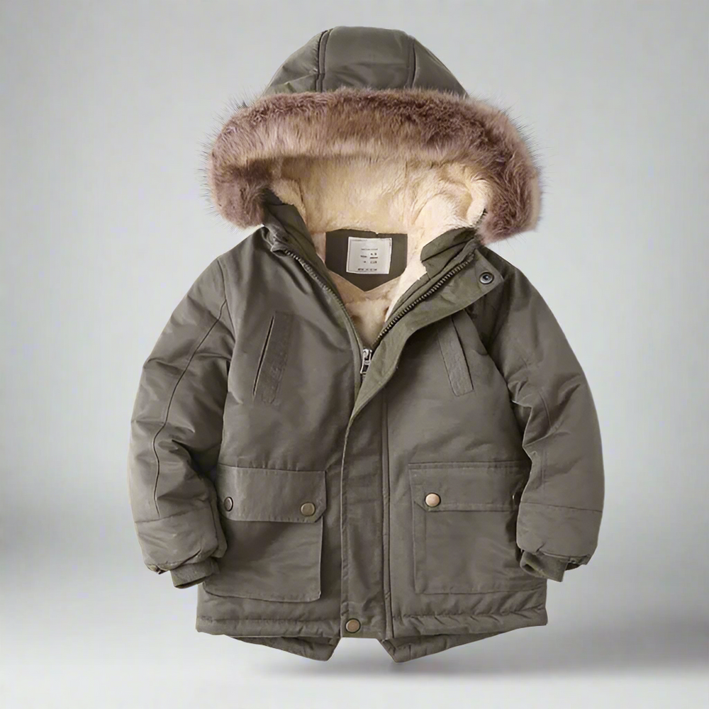 Warme Kinder Winterjas met Capuchon – Comfortabele Gevoerde Jas voor Koude Dagen