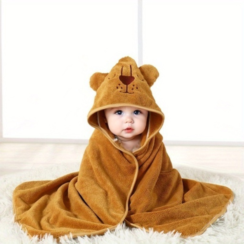 Baby Badcape met Capuchon – Zachte Sneldrogende Badhanddoek Baby 0+