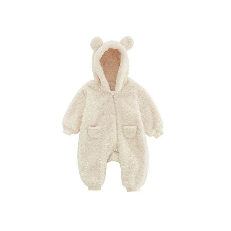 Warme Baby Onesie met Oortjes – Fleece Babypakje 0–24 Maanden