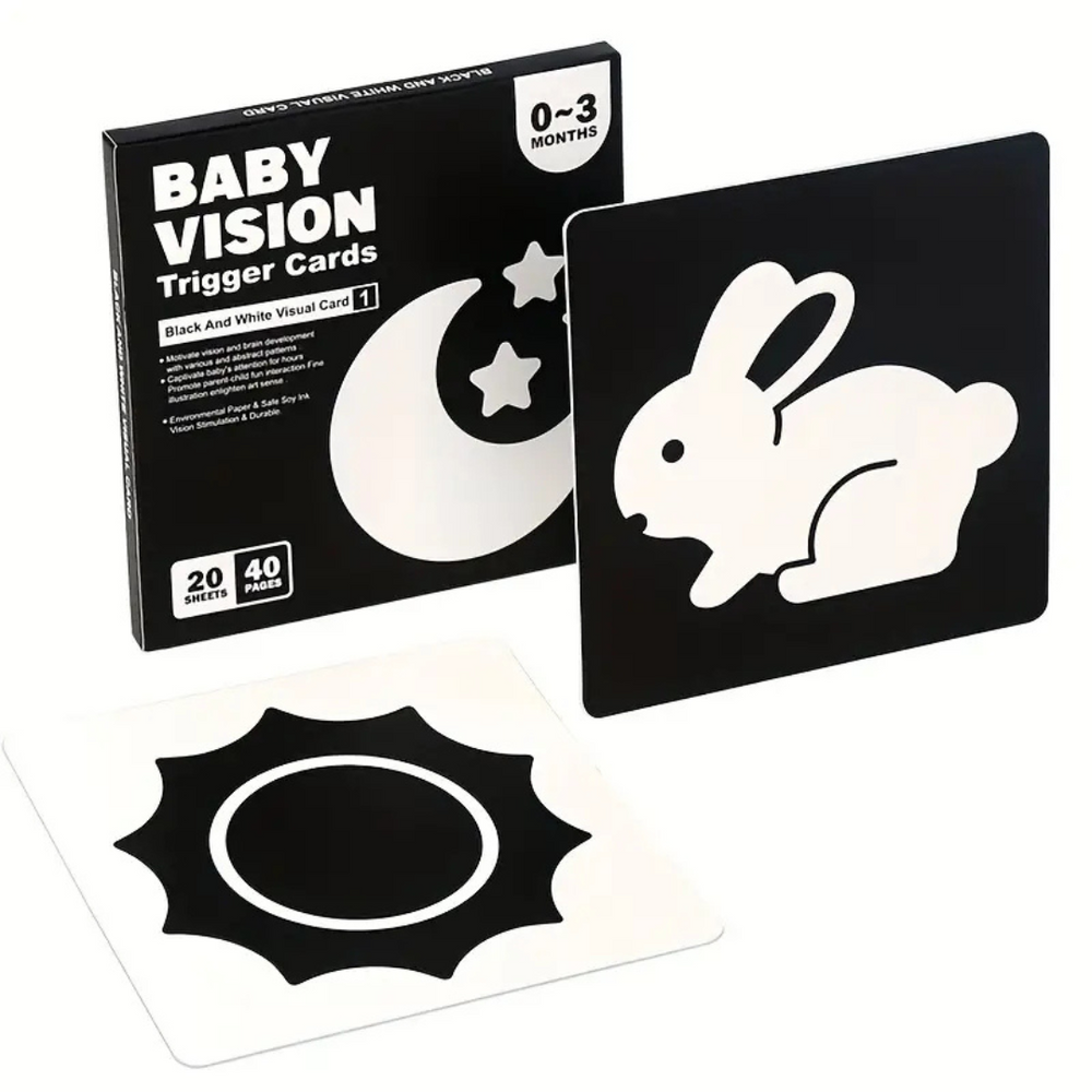 Baby Vision Trigger Cards – Stimuleer Zintuigen & Vormherkenning 0-3 Jaar