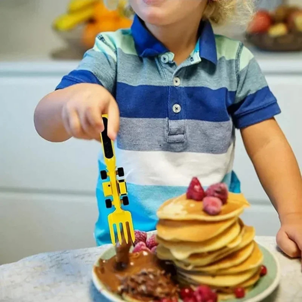 Kinder bestek bouwvoertuig – bestekset kind eten speelgoed