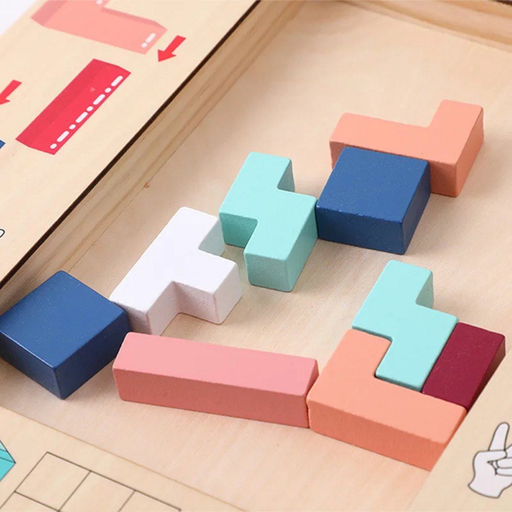 Houten Puzzelbord Kind – Blokken Puzzel & Denkspel (3+)