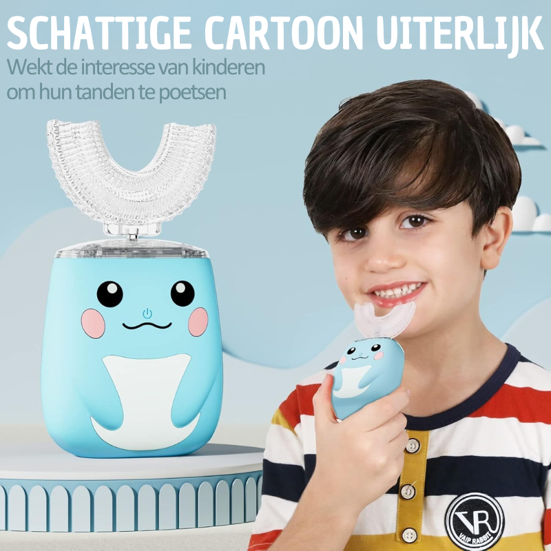 Elektrische Kinder Tandenborstel met 360° U-Borstel | SparkleStep Kids SonicBrush – Zacht, Waterdicht en Met 6 Poetsstanden