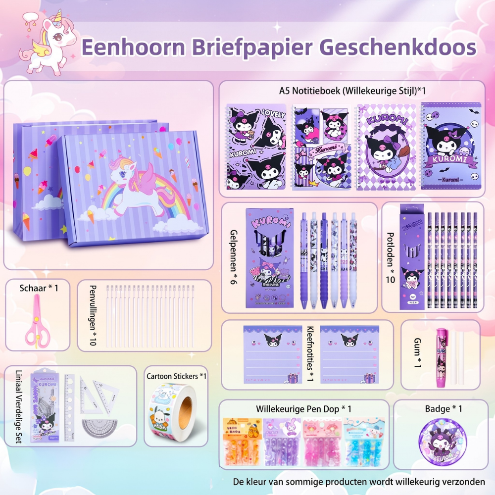 Schoolspullen-cadeauset voor kinderen met koffer