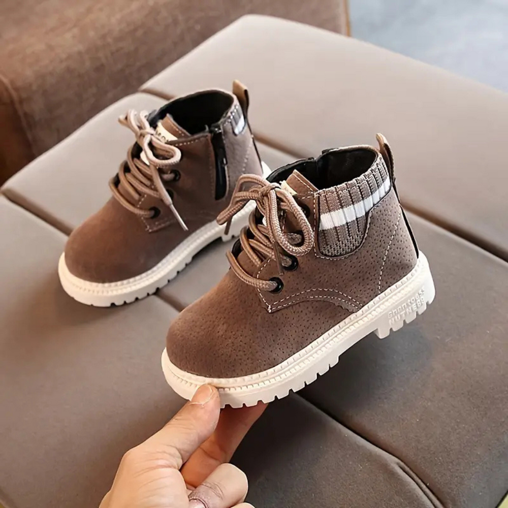 Click Booties Peuterschoenen – Warme, Anti-Slip Winterlaarsjes met Veters voor Eerste Stapjes, Jongens & Meisjes