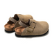 Kinderclogs sandalen met suède look en leren bovenwerk, elastische hielband, kurken zool en antislip profiel voor dageli