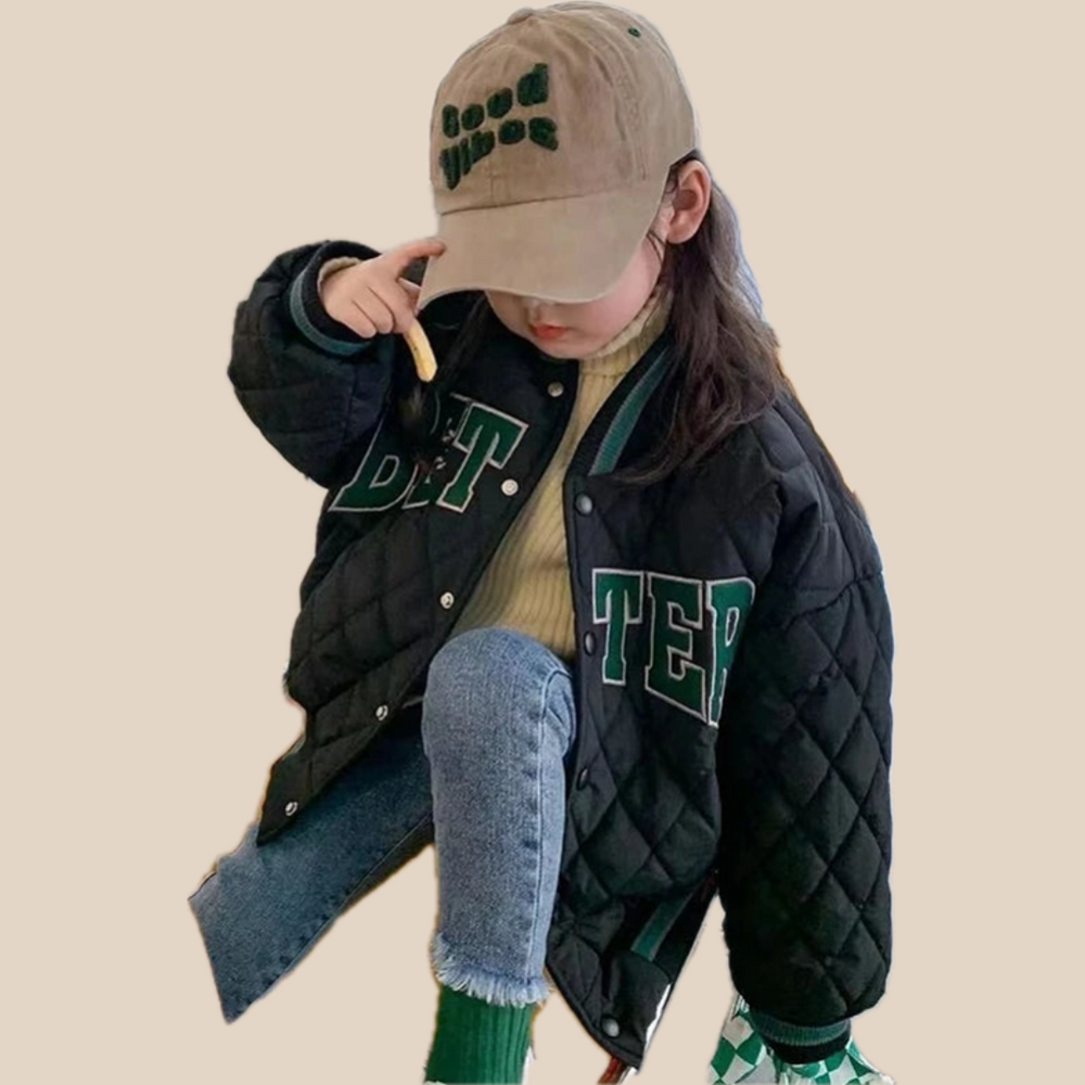 Kinderjas - Better Meisjes, Zwart/Beige, Katoen, Maat 1-7 jaar