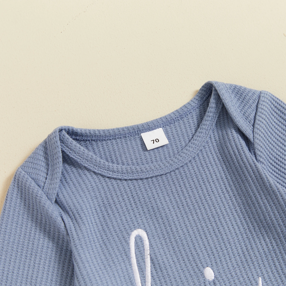 Babyjumpsuit met bijpassend mutsje, tweedelige set van zachte katoenmix met lange mouwen voor jongens en meisjes