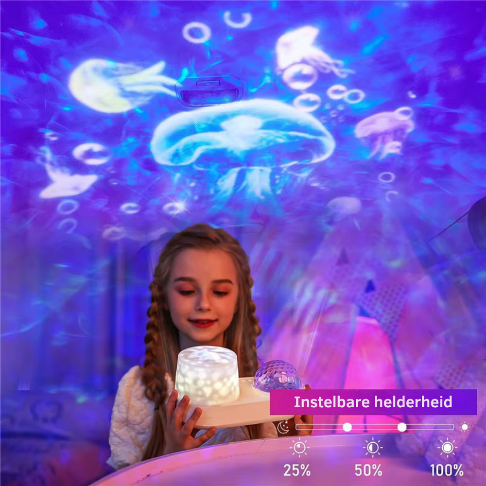 Sterrenhemel Projector voor Kinderen & Volwassenen – LED Nachtlamp met Oceaanlicht & Timer