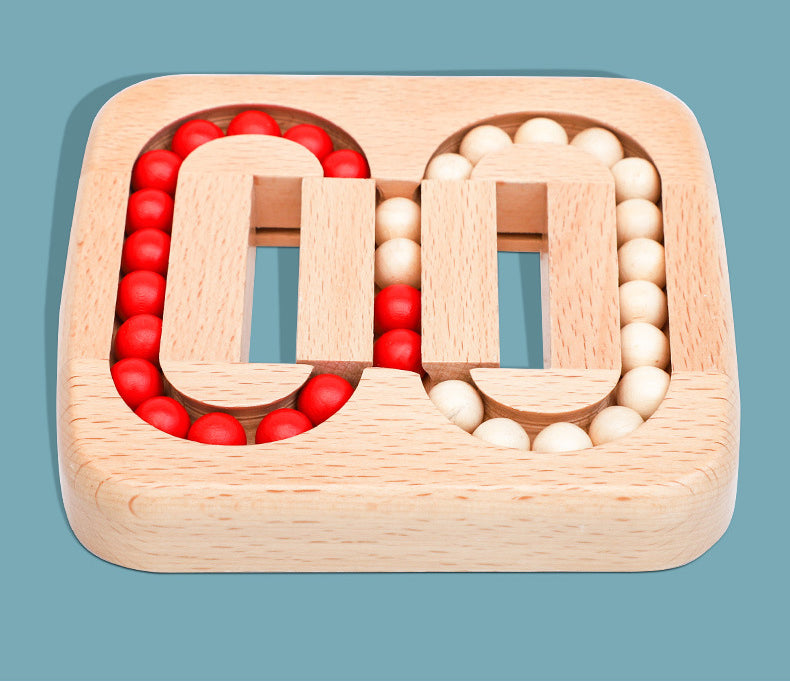 Eduvora BrainSlide Houten Kralenpuzzel – Educatief Denkspel van Beukenhout voor Kinderen 3+