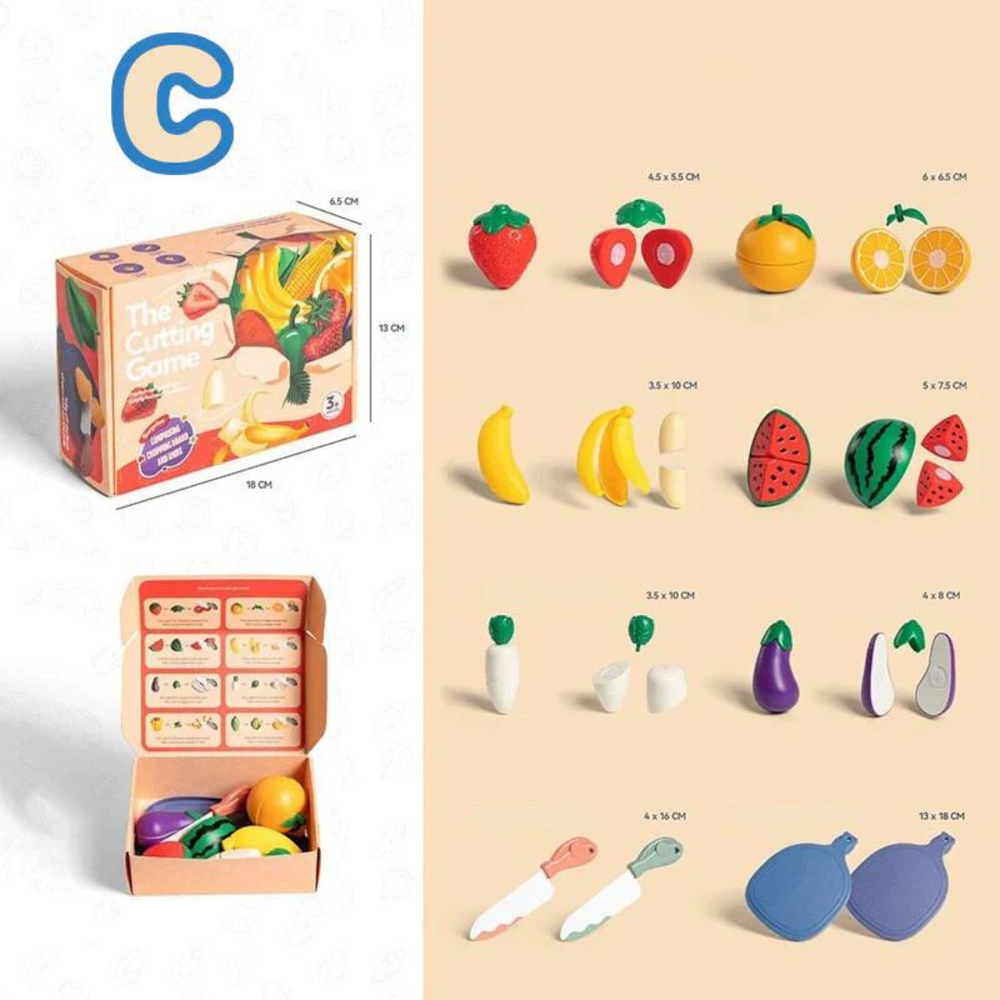Montessori Houten Fruitsnijset – Educatief Speelgoed
