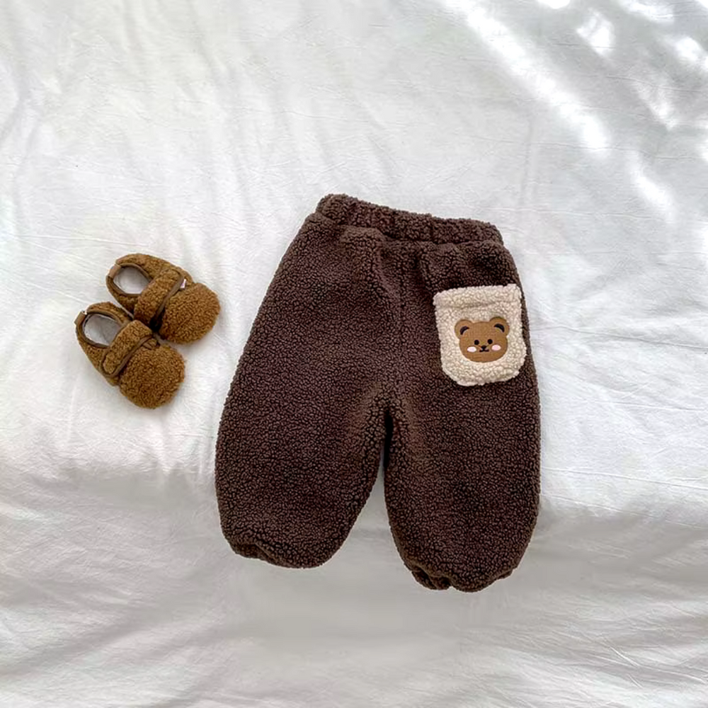 Bear Fleece Winter Babybroek – Warme en Comfortabele Pluche Broek voor Baby’s & Peuters