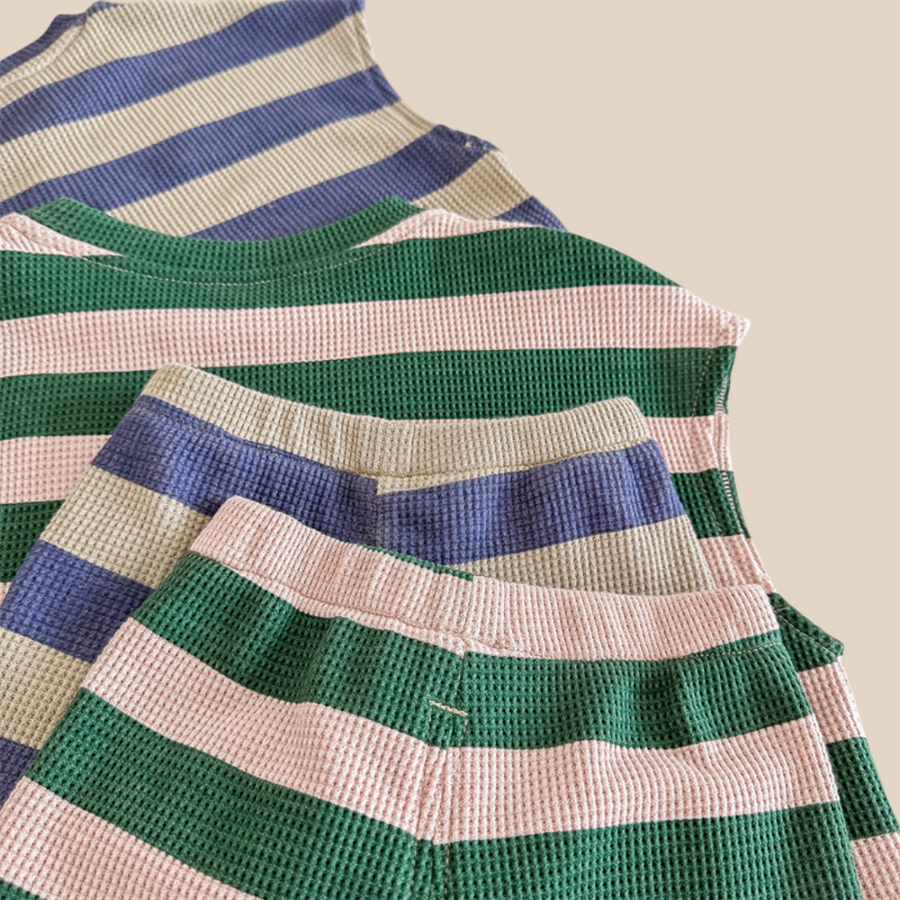 Rib Zomerset - Little Waves Unisex, Blauw/Groen, Katoen, 0-6 Jaar