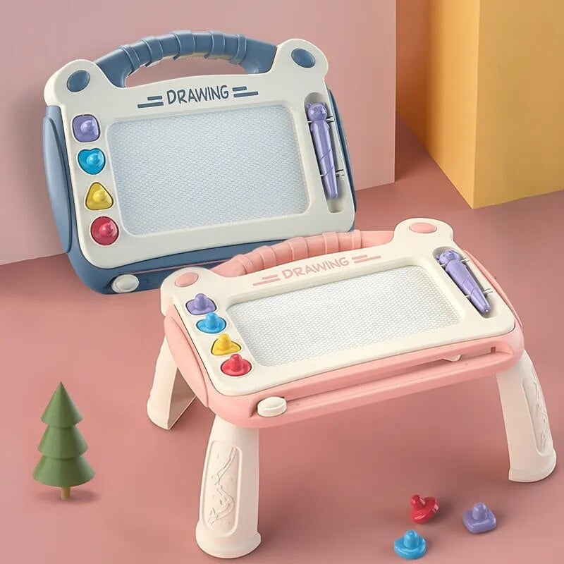 Magnetisch Tekenbord voor Kinderen – Creatief & Educatief Speelbord met Pen en Vormen – Veilig & Duurzaam – Blauw, Groen of Roze