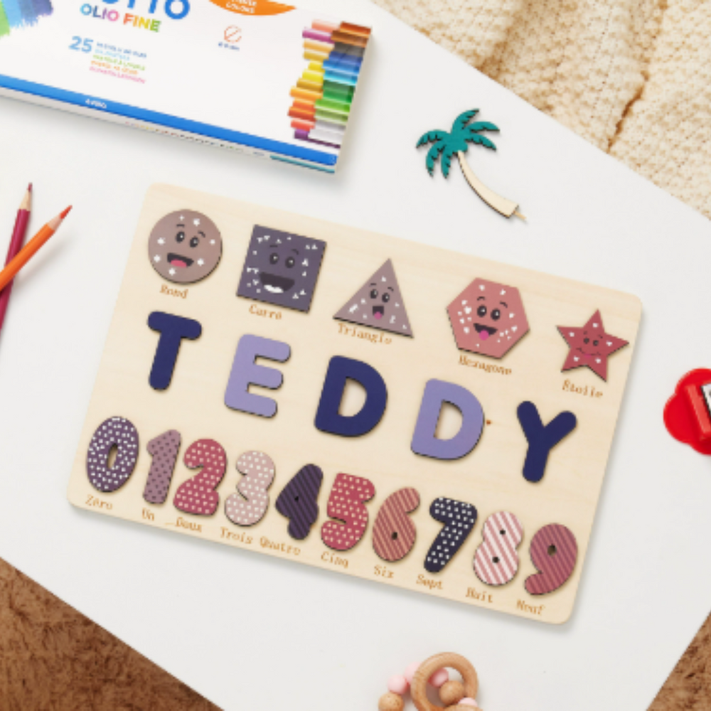 Gepersonaliseerde Houten Naam Puzzel – Educatief Cadeau Kind