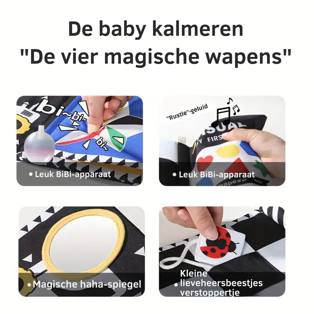 My First Visual Shapes & Color – Zintuiglijk stoffen Baby Boekje 0-3 Jaar