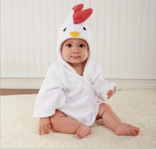 Baby Badjas met Capuchon – Zachte Badponcho met Dierendesign