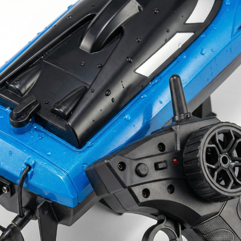 RC-speedboot voor kinderen met ledverlichting – oplaadbare accu, reservepropellers | speelgoedboot