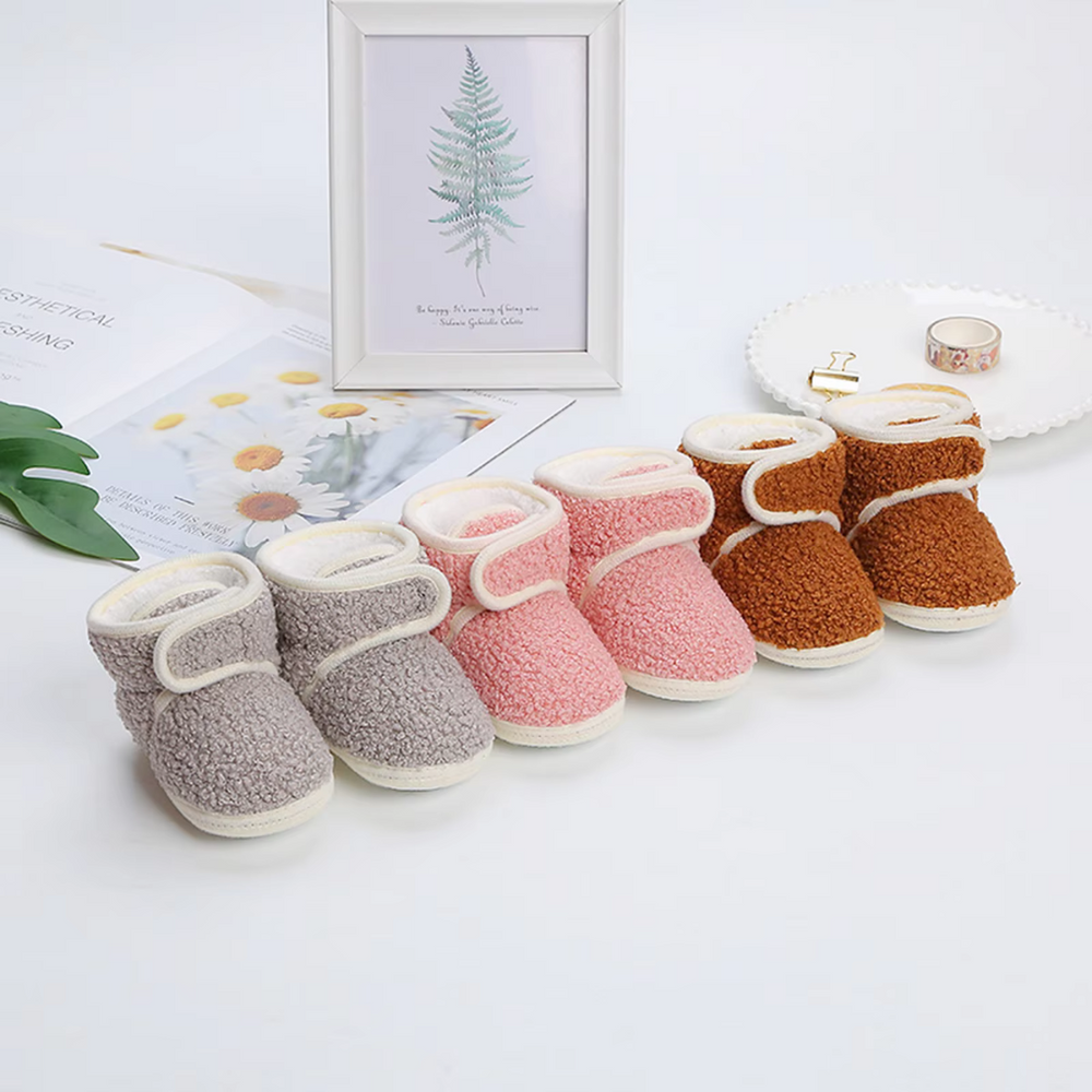 Comfy Booties Baby & Peuter Slofjes – Warme Teddy Fleece Laarsjes met Klittenband voor Jongens en Meisjes