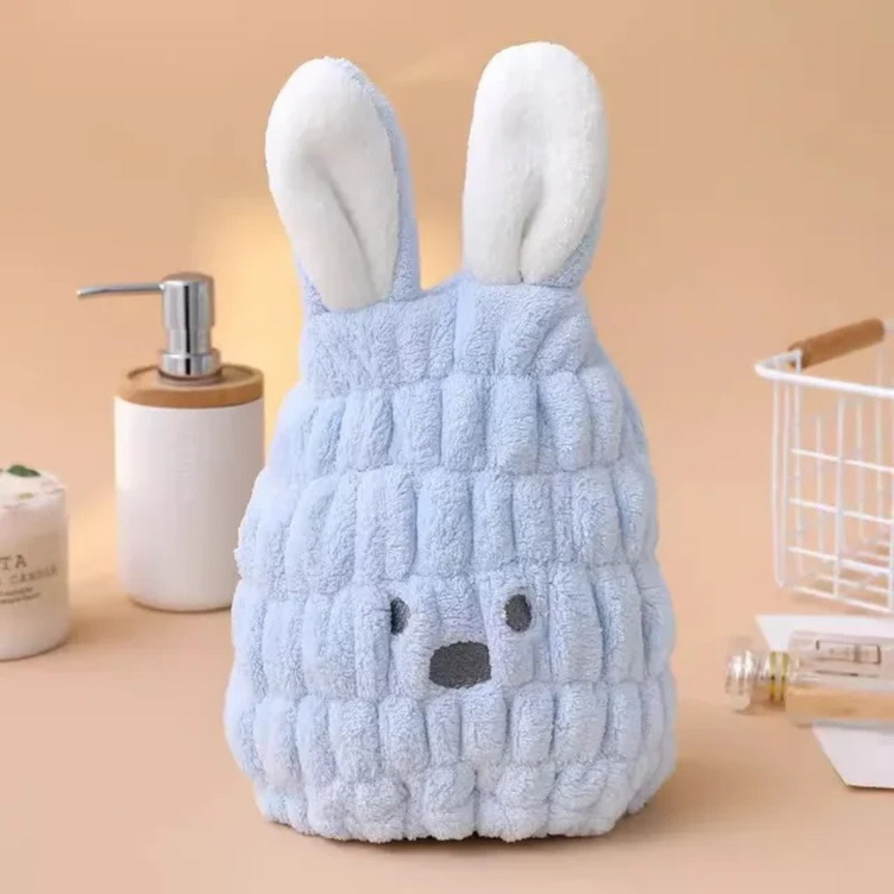 KidsDry Kinder Haarmuts – Sneldrogend Microvezel Konijn Design voor Peuters en Kinderen