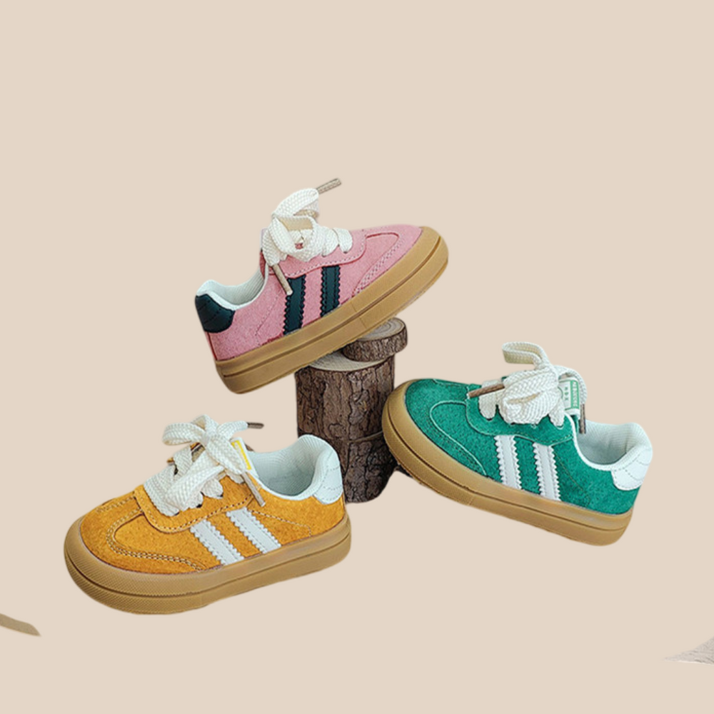 Sneaker met Veters - TinyStride Unisex, Geel/Roze/Groen, Maat 0-3 Jaar