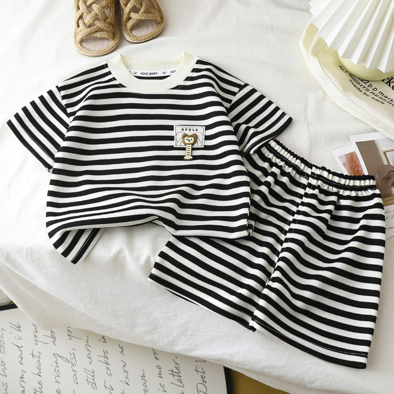 Gestreepte 2-Delige Kinder Outfit – Trendy Set voor Jongens & Meisjes