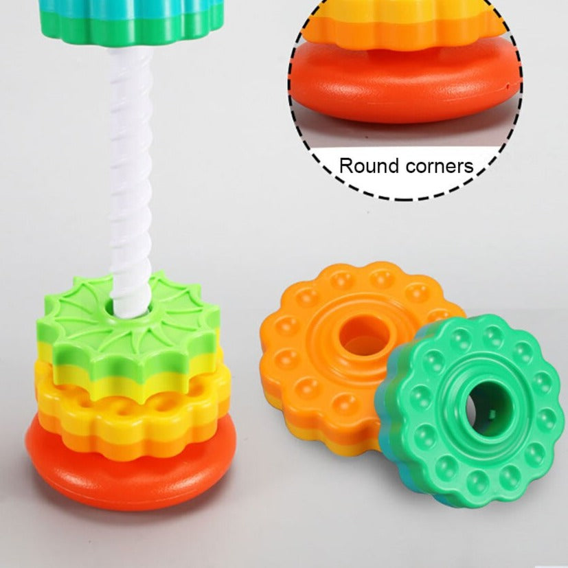 Rotating Tower™ Kleurrijke Stapeltoren – Educatief Speelgoed voor Baby’s & Peuters (1+)