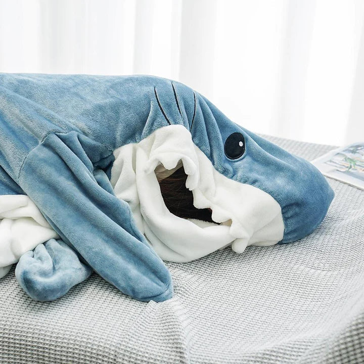 CozyFin Haai Onesie – Superzachte Pyjama voor Kinderen & Volwassenen | Comfortabel & Speels