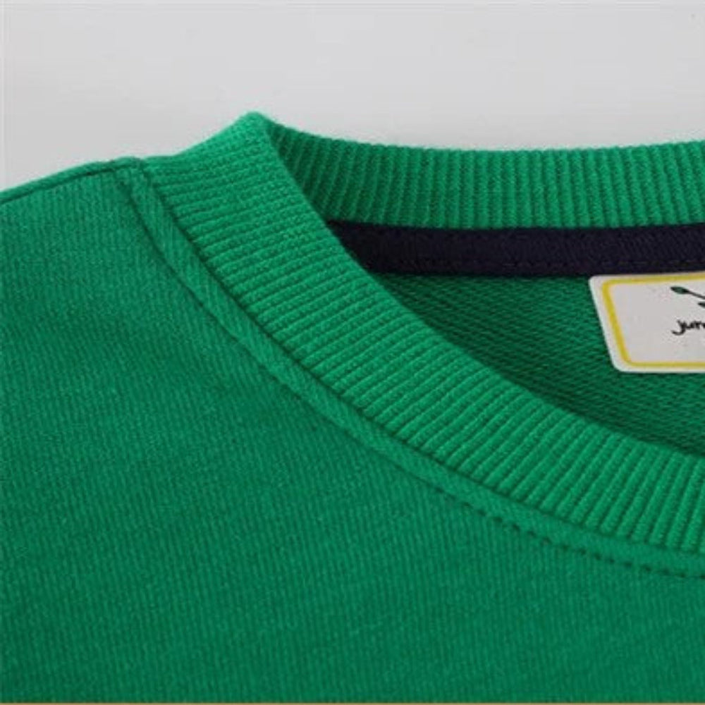 Groene Jongens Sweatshirt met Bouwvoertuigen Sweater