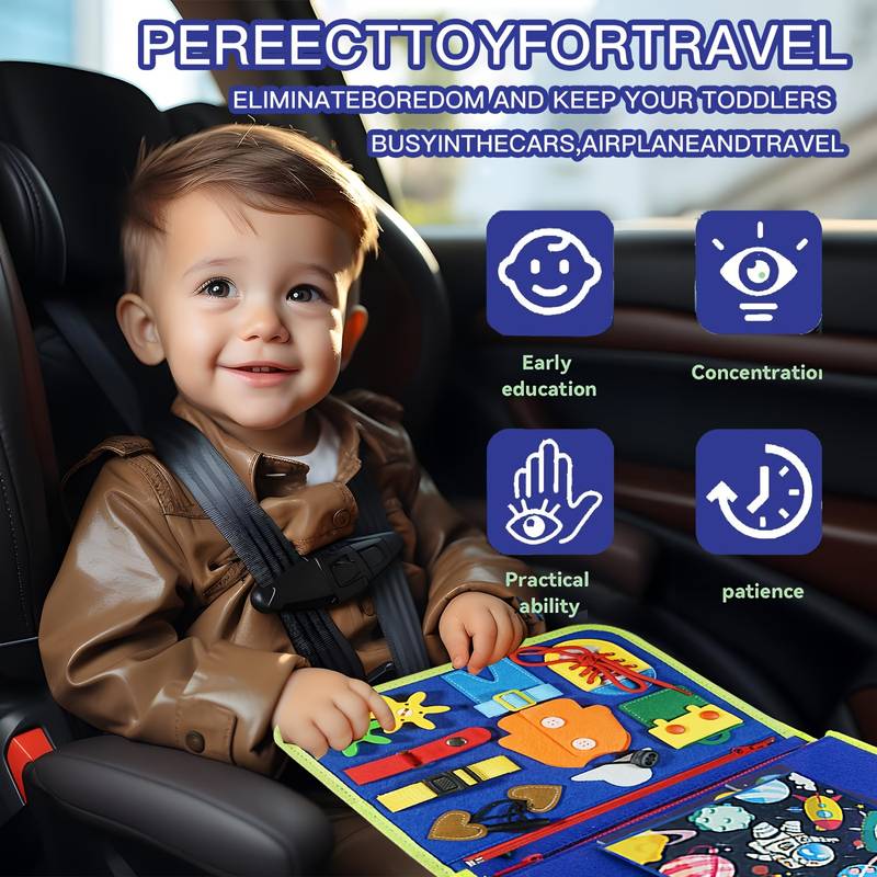 Interactief Montessori Boek voor Kinderen - Leer & Speel met Veters, Ritsen en Knopen 2+ Jaar