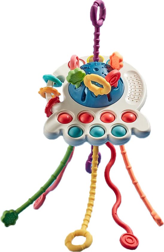 Sensorisch Baby Speelgoed – Octopus met Trekkoorden & Muziek