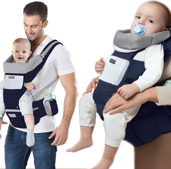 Unisex Baby Draagzak Grijs 6-in-1 Verstelbaar Comfortabel Katoen-More For Mini