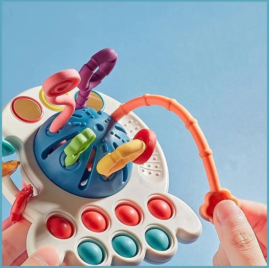Sensorisch Baby Speelgoed – Octopus met Trekkoorden & Muziek
