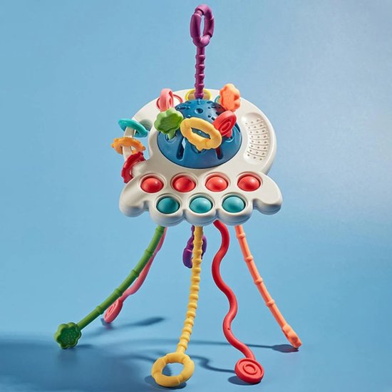 Sensorisch Baby Speelgoed – Octopus met Trekkoorden & Muziek